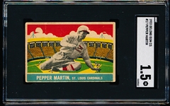 1933 Delong Baseball- #17 Pepper Martin, Cards- SGC 1.5 (Fair)