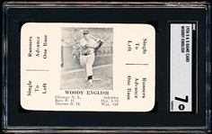1936 S&S Game Card- Woody English, Chicago Cubs- SGC 7 (NM)