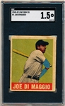 1948-49 Leaf Baseball- #1 Joe DiMaggio, Yankees- SGC 1.5 (Fair)