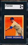 1948-49 Leaf Baseball- #17 Frank Overmire, Detroit Tigers SP! – SGC 2 (Good)