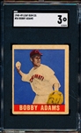 1948-49 Leaf Baseball- #54 Bobby Adams, Cinc. Reds- SP!- SGC 3 (Vg)