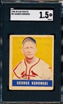1948-49 Leaf Baseball- #81 George Kurowski, Cardinals- SGC 1.5 (Fair)- SP