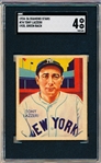 1934-36 Diamond Stars Baseball- #74 Tony Lazzeri, Yankees- 1935 Green Back- SGC 4 (Vg-Ex)