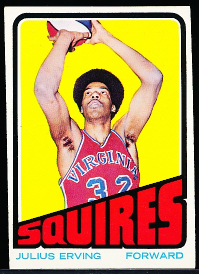 1972-73 Topps Basketball- #195 Julius Erving RC, Squires