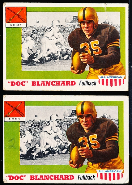 1955 Topps All-American Fb- #59 Doc Blanchard, Army- 2 Cards