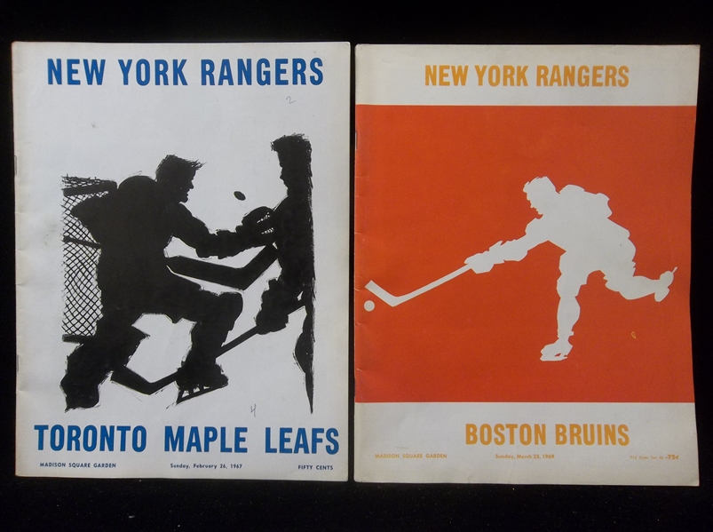 1967 & 1969 New York Rangers Hockey Programs