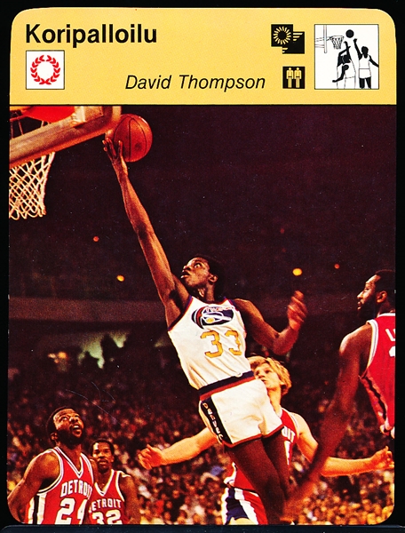 1979 Sportscaster Basketball Cards- David Thompson (Nuggets)- Tough Swedish Version! 