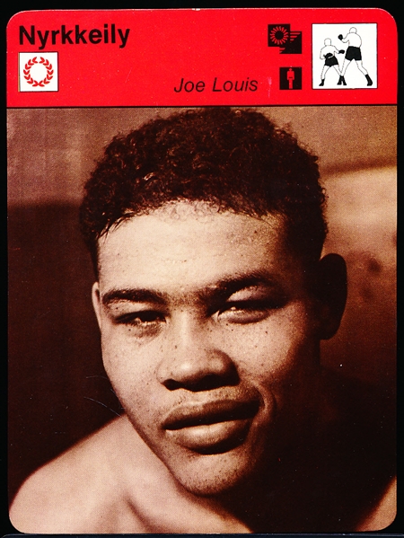 1977 Sportscaster Boxing Card- Joe Louis- Tougher Swedish Version!