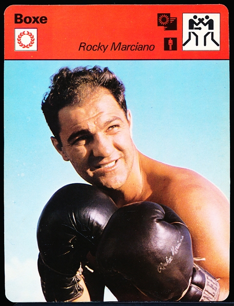 1977 Sportscaster Boxing Card- Rocky Marciano- Tougher French Version