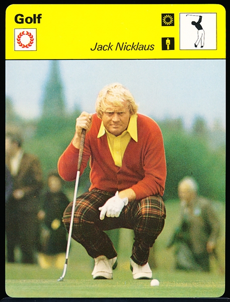1977 Sportscaster Golf Card- Jack Nicklaus- tougher “printed in Japan” English version.