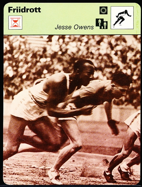 1982 Sportscaster Track & Field Card- Jesse Owens- Swedish Version