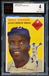 1954 Topps Baseball #10 Jackie Robinson- BVG (Beckett Vintage Graded) Very Good to Excellent 4