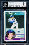 1983 Topps Baseball #83 Ryne Sandberg- BVG (Beckett Vintage Graded) Mint 9