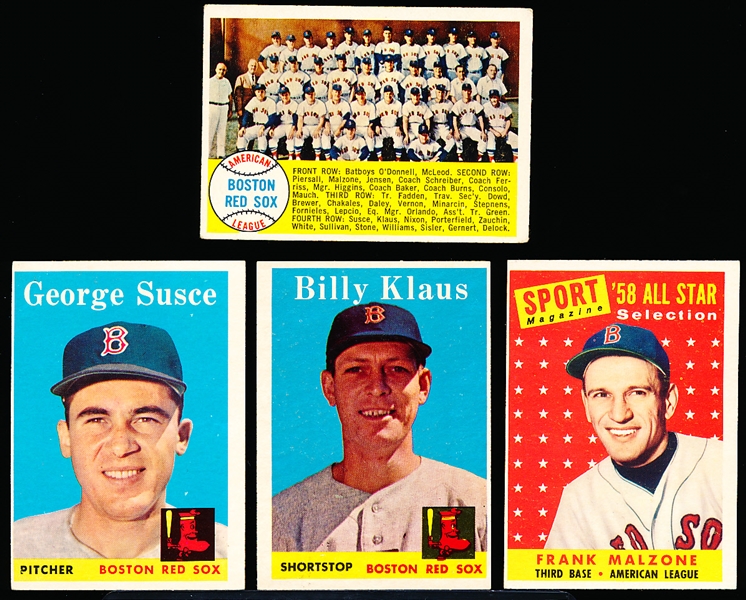 1958 Topps Baseball Red Sox- 9 Diff