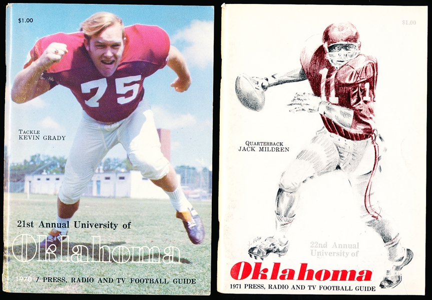1970 and 1971 University of Oklahoma College Ftbl. Media Guides