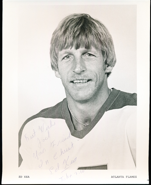 Autographed 1970’s Atlanta Flames NHL Team Issued 8” x 10” Photo- Ed Kea