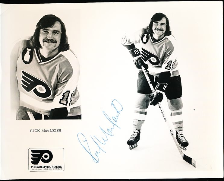 Autographed 1970’s Philadelphia Flyers NHL Team Issued 8” x 10” Photo- Rick MacLeish