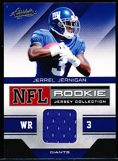 2011 Absolute Memorabilia Ftbl.- “Rookie Jersey Collection”- #17 Jerrel Jernigan, Giants