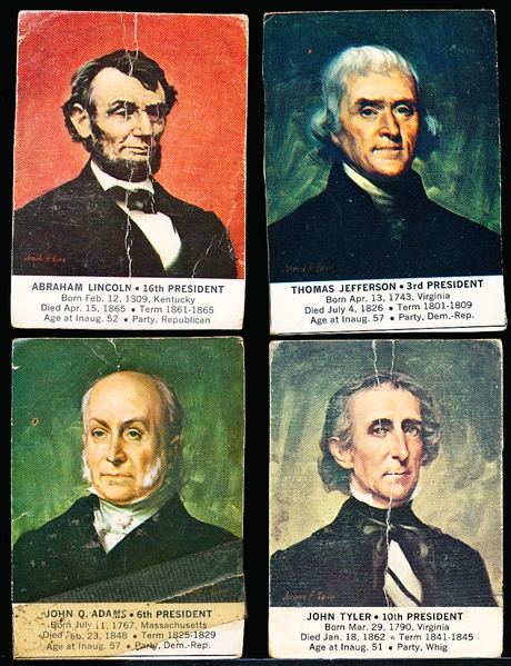 1963 General Mills U.S. Presidents Cereal Box Cut-Out Cards- 20 Asst.