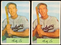 1954 Bowman Baseball- #26 Billy Cox- Both Variations