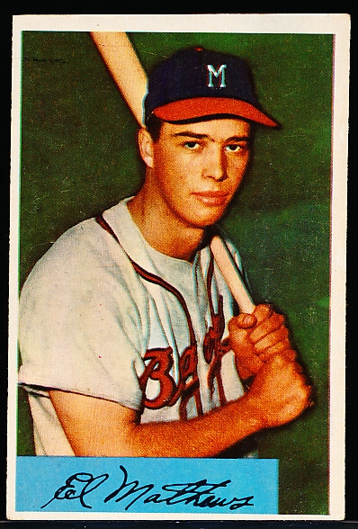 1954 Bowman Baseball- #64 Eddie Mathews, Braves