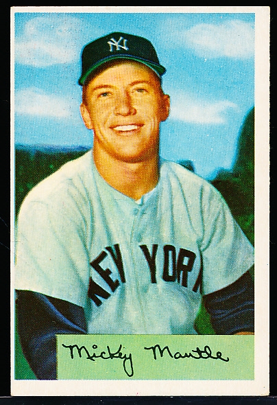 1954 Bowman Baseball- #65 Mickey Mantle, Yankees