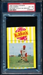 1967 Kahn’s Wieners Bb- Tommy Harper, Reds- PSA Ex-Mt 6- Fielding Pose/ Glove on Ground