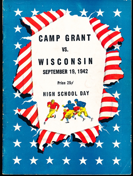 Sept 19, 1942 College Fb Program- Camp Grant at Univ. of Wisconsin