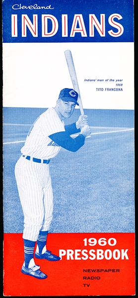 1960 Cleveland Indians Press Guide- Tito Francona on Cover! 