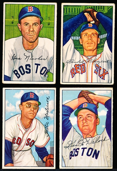 1952 Bowman Bb- 4 Diff Boston Red Sox