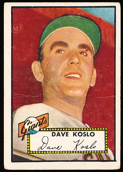 1952 Topps Baseball- Hi#- #336 Koslo, Giants