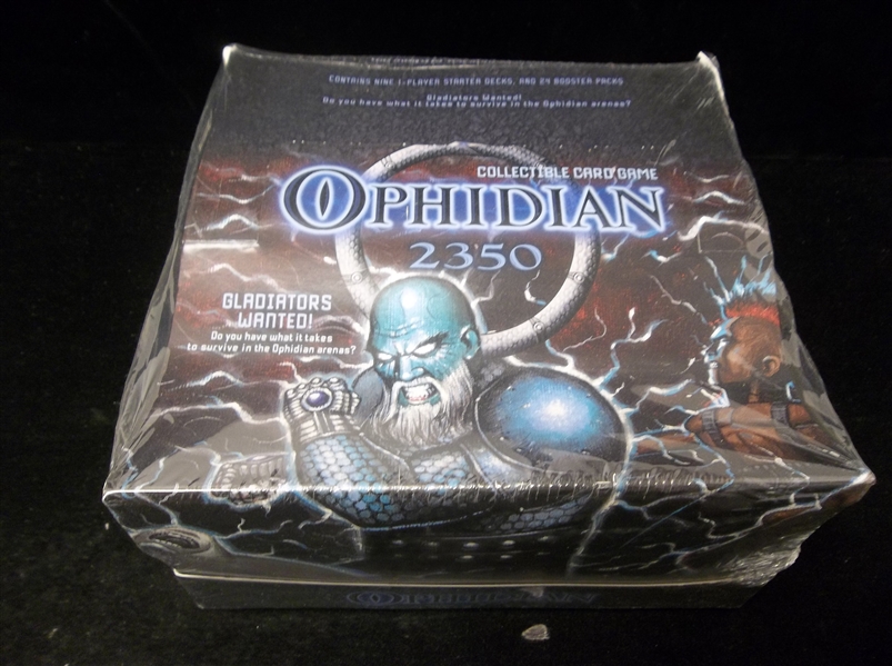 2003 Fleer “Ophidian 2350” Unopened Box with Nine 1-Player Starter Decks & 24 Booster Packs