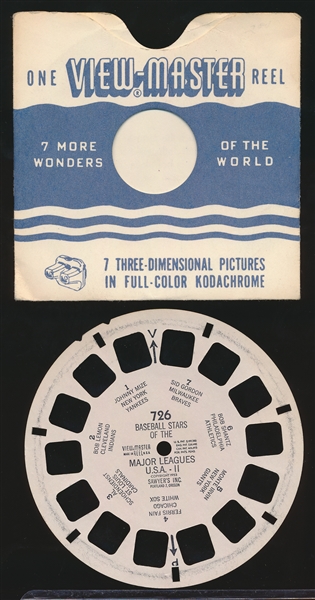 1950’s Viewmaster Reel #726 Baseball Star of the Major Leagues USA II