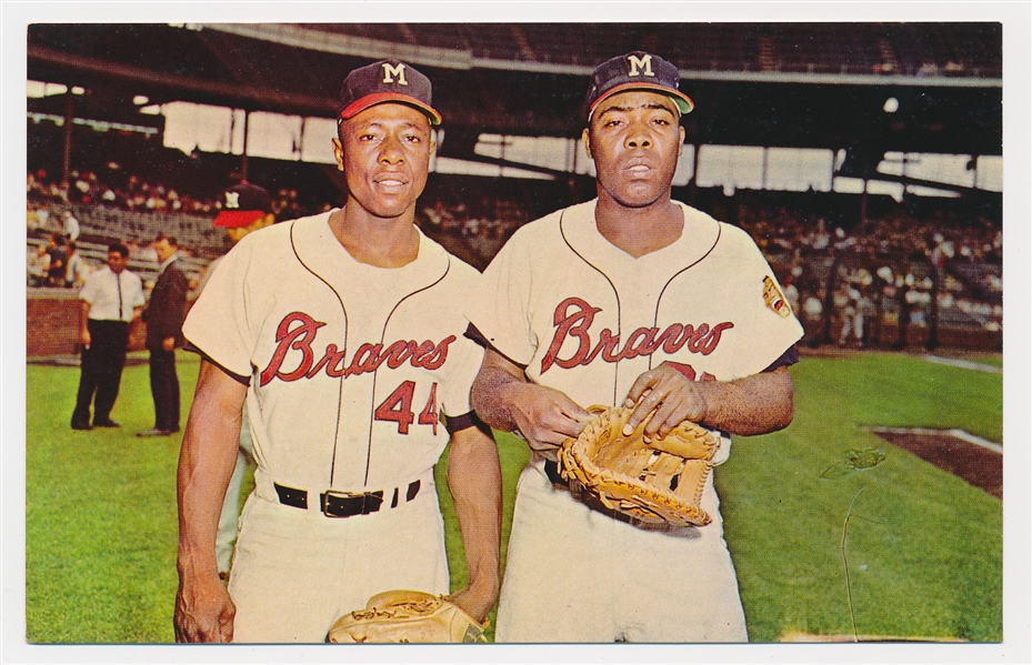 1970’s? Milwaukee Braves- Gardner Postcard- Hank and Tommie Aaron