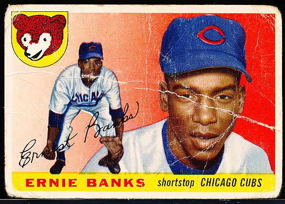 1955 Topps Baseball- #28 Ernie Banks, Cubs