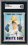 1967 Topps Baseball- #609 Tommy John, White Sox- SGC 4 (Vg-Ex)- Hi#