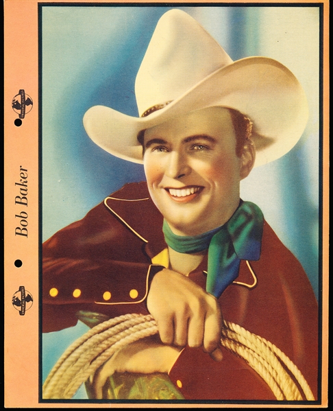 1939 Dixie Cup Movie & Cowboy Star Premium- Bob Baker