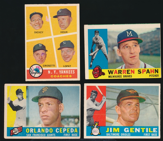 1960 Topps Baseball- 4 Diff