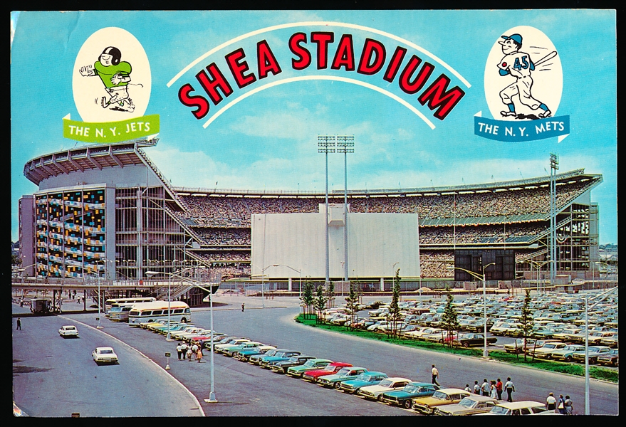 1964 Dexter Press Giant Postcard Mixed Sports- Shea Stadium