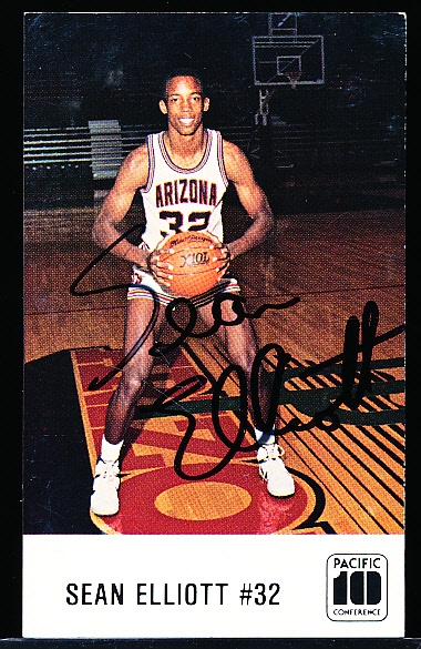 Autographed 1986-87 University of Arizona NCAA Bskbl. Card- #32 Sean Elliott Card 