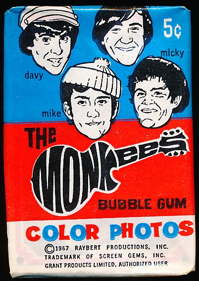 1967 Donruss (Raybert Productions, Inc.) "The Monkees"- One Unopened 2nd Series Wax Pack