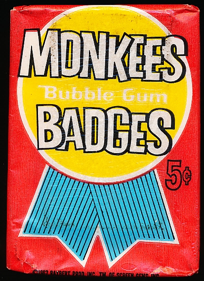 1967 Donruss (Raybert Productions, Inc.) “Monkees Badges”- One Unopened 5 Cent Wax Pack