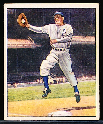 1950 Bowman Baseball- #13 Ferris Fain, Phil A’s- Low# 