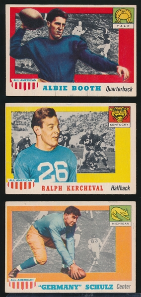 1955 Topps All American Football- 3 Diff