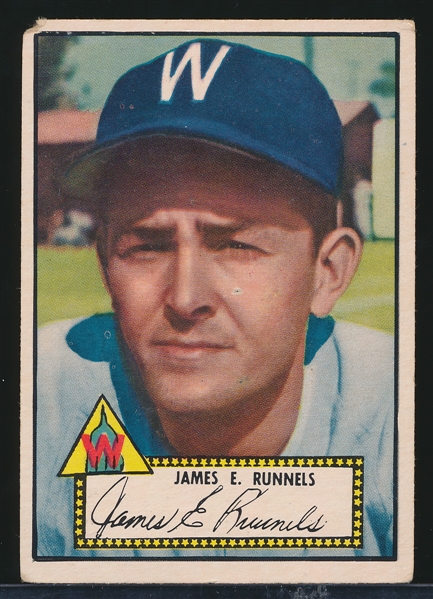 1952 Topps Baseball- #2 James Runnels, Washington