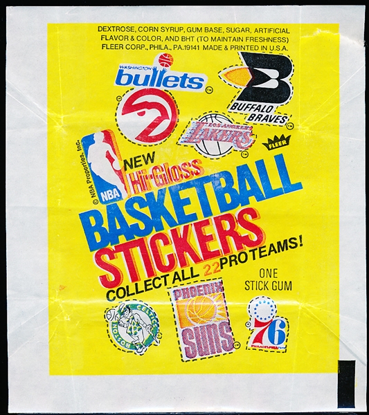 1970’s Fleer Basketball Stickers Wrappers- 7 Wrappers