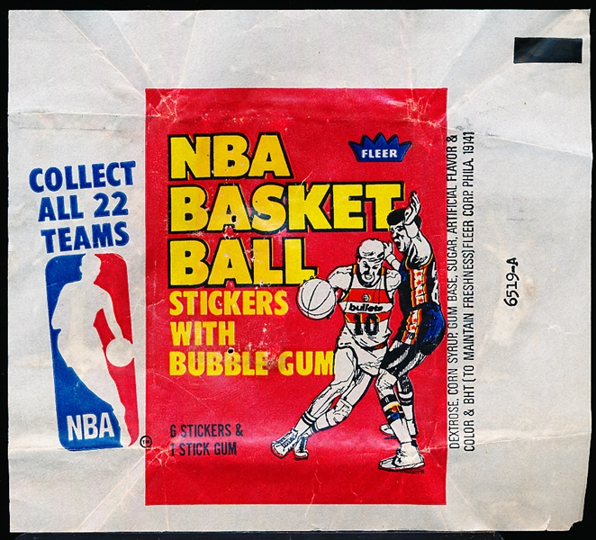 Late 70’s/Early 80’s Fleer Basketball Stickers Wrappers-15 Wrappers