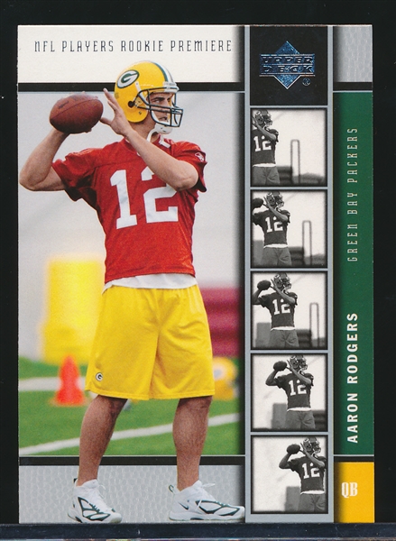 2005 Upper Deck Rookie Premiere Ftbl. #16 Aaron Rodgers RC, Packers