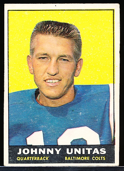 1961 Topps Ftbl. #1 Johnny Unitas, Colts