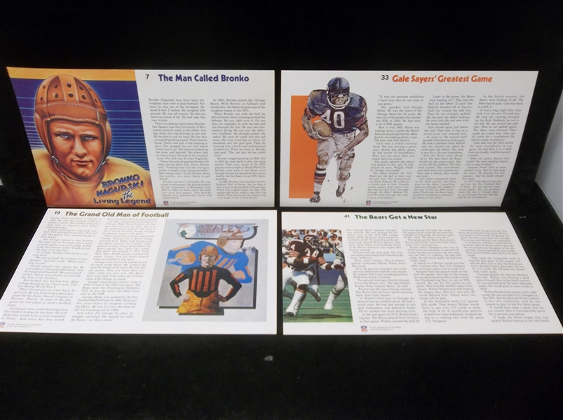 1977 Bowmar NFL Reading Kit Cards- 4 Diff. Chicago Bears